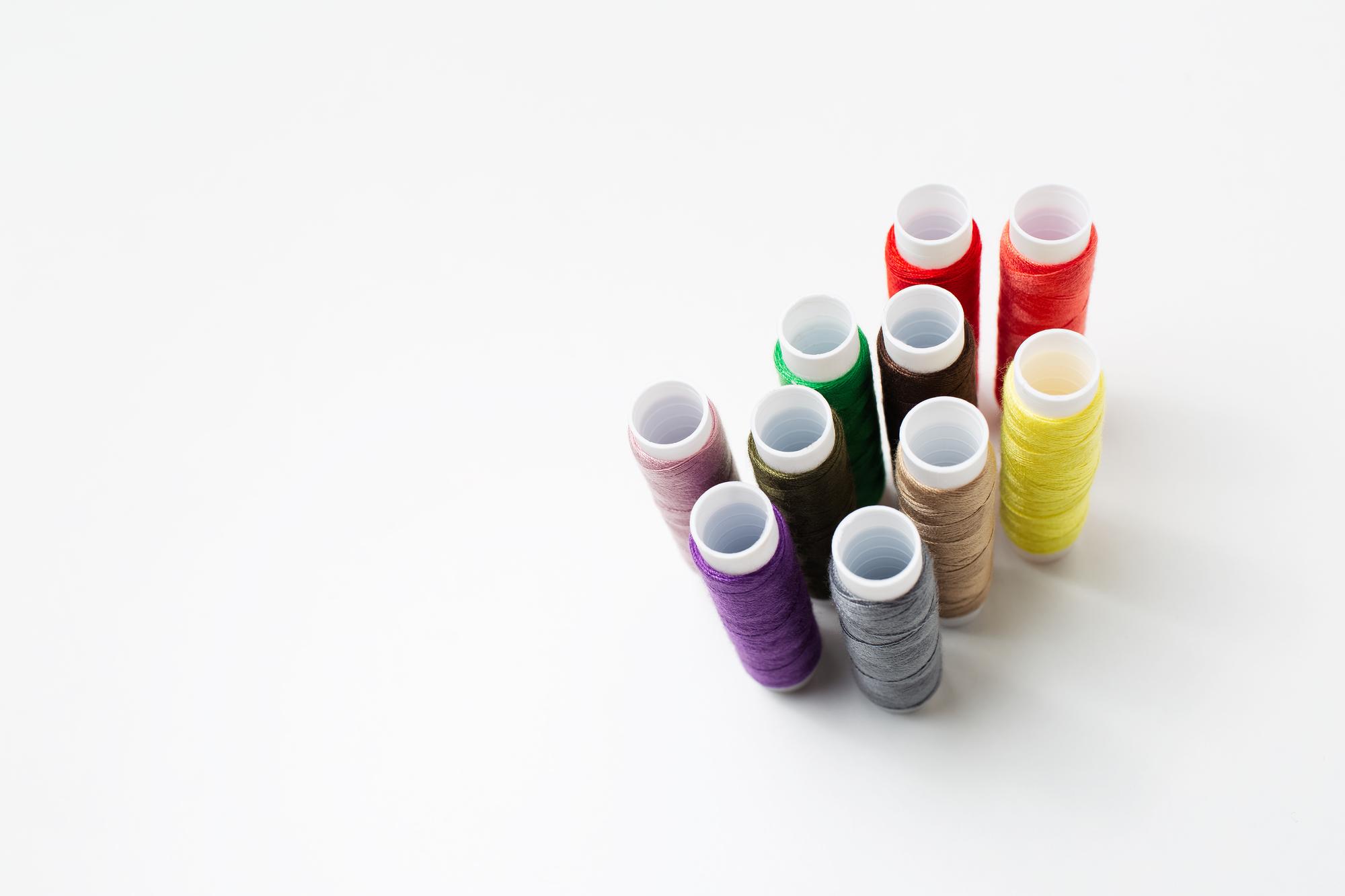 thread spools and finished sample